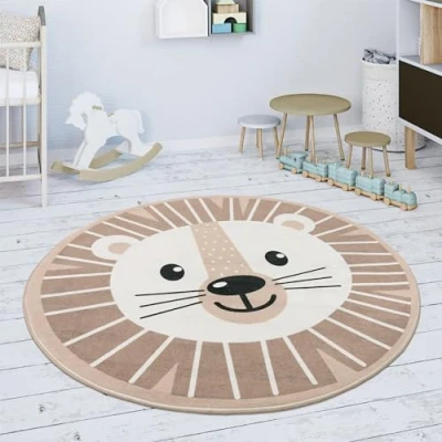 Afbeelding van Paco Home Kindervloerkleed Vloerkleed Kinderkamer Meisjes Jongens Maan Koala Leeuwenkop 120 cm Rund