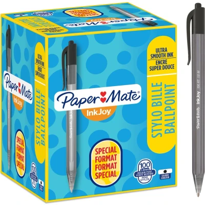 Afbeelding van Paper Mate balpen InkJoy 100 RT, zwart, doos 80 + 20 gratis