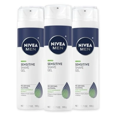 Afbeelding van NIVEA Men Scheergel voor mannen beschermt de gevoelige huid tegen scheren irritatie 7 oz. Kan (3 stuks)