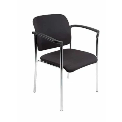 Afbeelding van Vergaderstoel Bonanza Zwart met Chrome frame