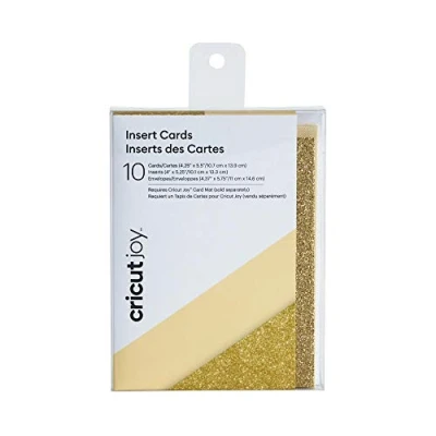 Afbeelding van Cricut Insteekkaarten, crème/goud glitter