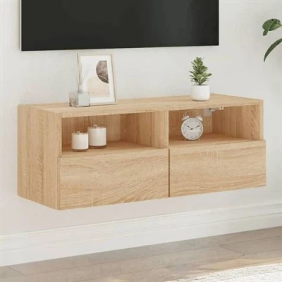 Afbeelding van vidaXL Tv wandmeubel 80x30x30 cm bewerkt hout sonoma eikenkleurig