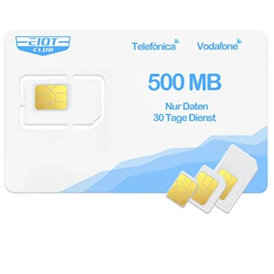 Afbeelding van EIOTCLUB Prepaid simkaart voor bewakingscamera, 3G/4G LTE, jachtcamera, router, GPS tracker, ondersteunt oranje, Proximus en Telenet netwerken, alleen simkaartgegevens, zonder contract,
