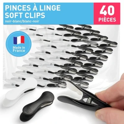 Afbeelding van Culiclean Wasknijper/Soft Clips (40 stuks, wit zwart, zwart wit)