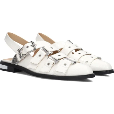 Afbeelding van Steve Madden GARI Slingback ballerina ́s, Dames, Maat: 42, White crinkle Hoogwaardig imitatieleer