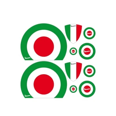 Afbeelding van GamesMonkey Stickers Vespa Kit Piaggio Vlaggen Italië Cirkel