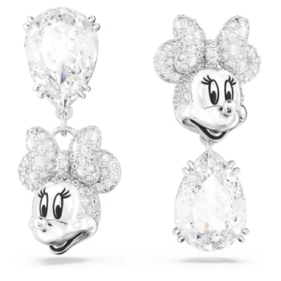 Afbeelding van Swarovski Disney 100 Earrings Minnie Shiny Oorbellen silvercoloured, Dames, Maat: One Size, Silver coloured