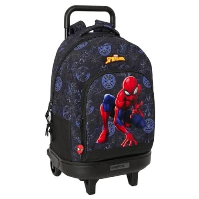 Afbeelding van Schoolrugzak met Wielen Spider Man Attack Zwart 33 x 45 22 cm
