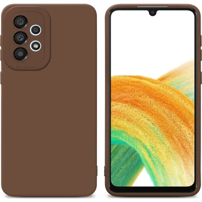Afbeelding van Cadorabo Hoesje geschikt voor Samsung Galaxy A72 4G / 5G in Fluid BRUIN Beschermhoes gemaakt van flexibel TPU silicone Cover Case