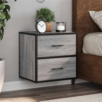 Image de vidaXL Tables de chevet murales 2 pcs sonoma gris 40x31x39,5 cm848731