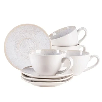 Afbeelding van MÄSER Sneeuwkoningin kopjes, aardewerk, wit, 270 ml