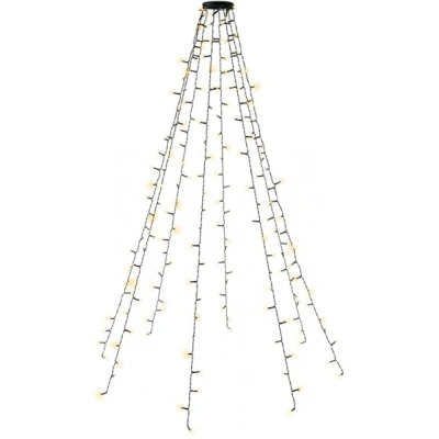 Afbeelding van Goobay 200 LED boommantel met ring timer en geheugenfunctie, 8 lichtstanden, 24 V buitentransformator, warm wit (3000 K), voor binnen b...