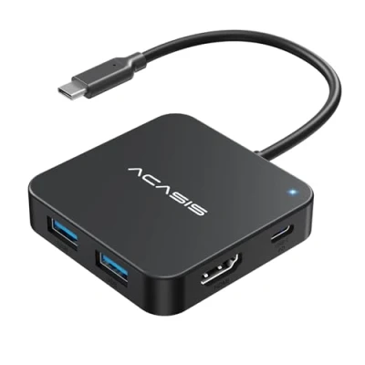 Image de Adaptateur Hub USB C Multiport 6 en 1 vers 4K HDMI,100W PD Charge, 3 A 3.0, pour MacBook Air, Laptop,Surface Pro, XPS,périphériques et Les Dongle(0.49ft)