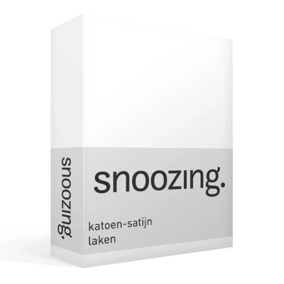 Afbeelding van Snoozing Katoen satijn Laken Lits jumeaux 280x300 cm wit