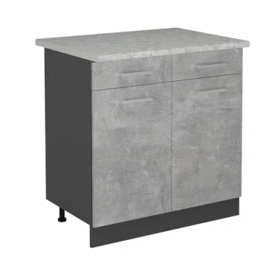 Afbeelding van Vicco Keukenonderkast R Line, Beton/Antraciet, 80 cm WB Marmer