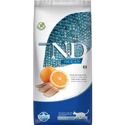 Afbeelding van N&amp;D Ocean kattenvoeding Haring met Sinaasappel 10 kg.