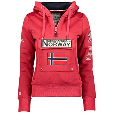 Afbeelding van Geographical Norway GYMCLASS Lady dames sweatshirt, capuchon, kangoeroezakken, casual, lange mouwen, warm, hoodie, bovenstuk, sport, granaat