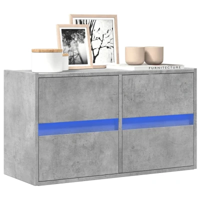 Afbeelding van Tv wandmeubel met LED verlichting 80x31x45 cm betongrijs
