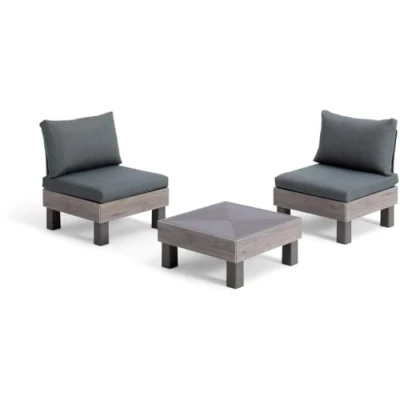 Afbeelding van Keter Signature Elements Balkonset 2 personen met groene kussens Cappuccino/Ashwood