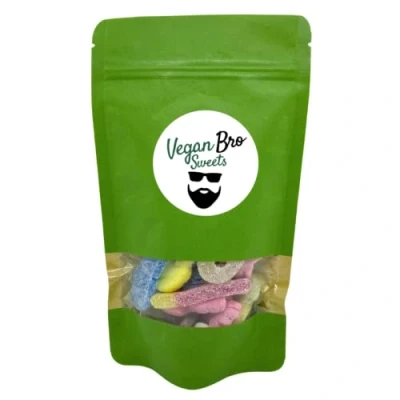 Afbeelding van Vegan Bro SWEETS Mini Bag Sauer 200 g veganistische fruitgum, ideaal om cadeau te geven