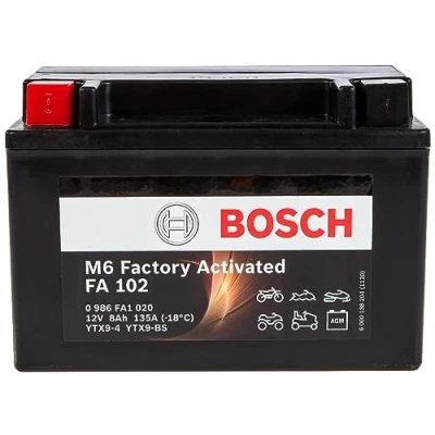 Image de Bosch Automotive Batterie de moto YTX9 BS 8 Ah 135 A Technologie gel résistante aux cycles Stockable Sans entretien