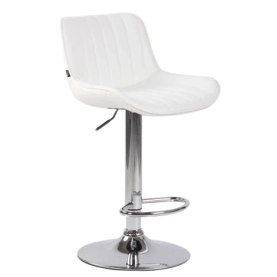 Afbeelding van Barkruk Mandal Kunstleer Chrome frame Wit