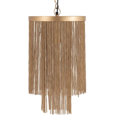 Afbeelding van PTMD Hanglamp Brenton 30x30x50 cm Ijzer Goud