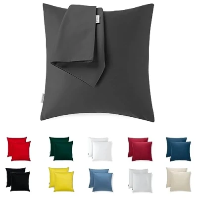 Afbeelding van Kussensloop 65x65 Premium Microvezel Set van 2 Kussenhoezen voor Bank/Bedkussens Superzachte Stof Bestendig en Wasbaar Hypoallergeen Anti Mijt met Blinde Rits