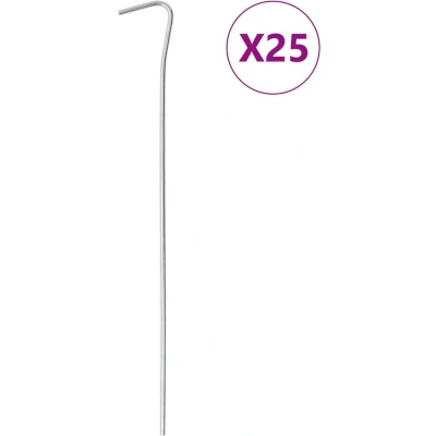 Afbeelding van vidaXL Tentharingen 25 st Ø6 mm 23 cm gegalvaniseerd staal