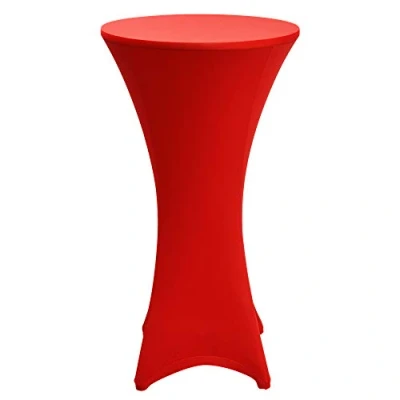 Afbeelding van Beautissu Statafelhoes Stella Ø 80 cm statafelrok voor statafel feest decoratie geschikt horeca feestversiering stretch elk tafel rood