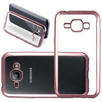 Afbeelding van Cadorabo Hoesje geschikt voor Samsung Galaxy J1 2015 in CHROOM ROSE GOUD Beschermhoes gemaakt van flexibel TPU Case Cover silicone