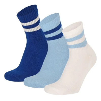 Afbeelding van Apollo Quarter Sport Sokken Multi Blue 3 pack Blauw