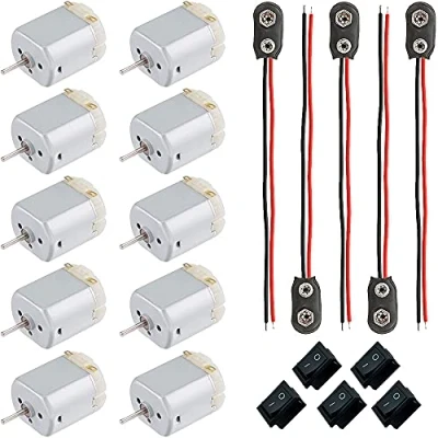 Afbeelding van ZHIQIN 10Pcs 1.5 6V Mini Elektrische Motor 130 Generatoren 10.000 RPM Rechthoekige Gelijkstroom Motoren 9V Batterij Connector voor Educatief Speelgoed DIY