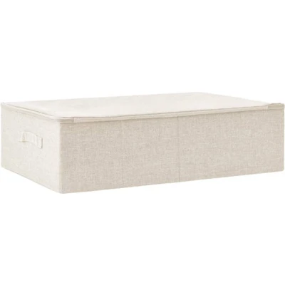 Afbeelding van Opbergbox 70x40x18 cm stof crèmekleurig