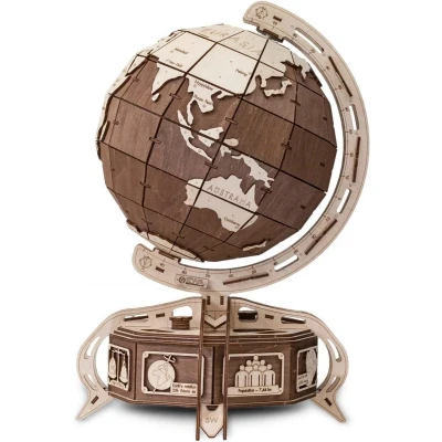 Afbeelding van Eco Wood Art Globe Houten Modelbouw Bruin