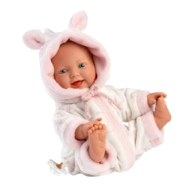 Afbeelding van Llorens 1063312 Helena pop met blauwe ogen en zacht lichaam, vrolijke pop, onesie pluizige speen, New Born, 31 cm