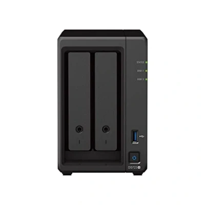Afbeelding van Synology DS723+ ST4000VN006 3CW104 2 Bay NAS station (AMD Ryzen™ 4 threads R1600 Dual Core GB RAM 2x RJ 45 1 GbE LAN poort), 8 TB set met Seagate IronWolf harde schijven