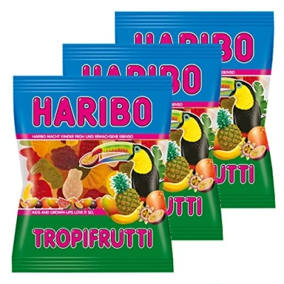 Image de Haribo Tropifrutti, Caramelle Alla Frutta, Dolciumi, 3 sacchetti da 200 g