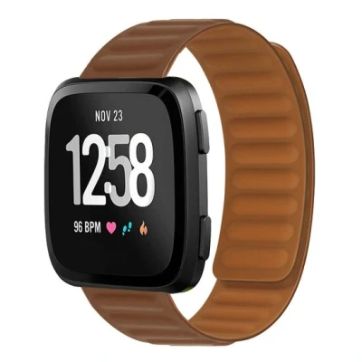 Afbeelding van Fitbit Versa 3/4 &amp; Sense 1/2 Siliconen Loop bandje Bruin