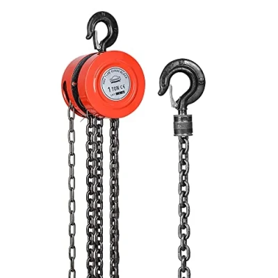 Afbeelding van Handmatige kettingtakel met robuuste haak, hefhoogte 1 T 3 m, rood, Dewinner