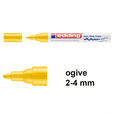 Image de Edding 750 marqueur peinture à encre brillante (2 4 mm ogive) jaune