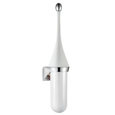 Afbeelding van Marplast Toiletborstel A65801BL Muurbevestiging wit met chroom vervangbare nylon borstel kop