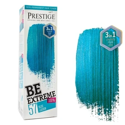 Afbeelding van Prestige BeExtreme Blue Lagoon Haarverf Blauw Semi Permanente Haarkleuring Zonder Ammoniak/Peroxide/PPD/Parabenen