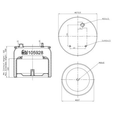 Afbeelding van FEBI BILSTEIN 105928 Veerbalg, luchtvering
