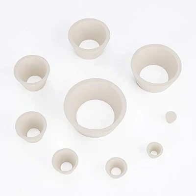Afbeelding van Labasics 9 stuks filter adapterkegels, robuuste rubberen doppen met conische hals voor trechter zuiger, trechterkegel, glad en duurzaam oppervlak wit