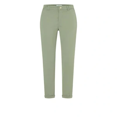 Afbeelding van Mac Jeans dames Mid waist slim fit cropped chino met steekzakken en stretch in de kleur Groen, maat: 40