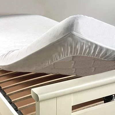 Afbeelding van Douceur d&#039;Intérieur, Matrasbeschermer, 90 x 190 cm, EVA badstof, tegen mijten, Ponny Aa 30, wit, badstof: 53% polyester, 47% katoen, waterbestendig: 100% Peva