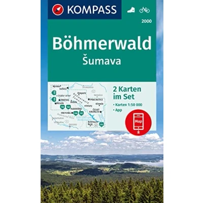 Afbeelding van KOMPASS Wanderkarten Set 2000 Böhmerwald, Sumava (2 Karten) 1:50.000