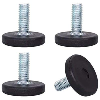 Afbeelding van SKIR&#039;CO 4 stuks nivelleringspoten M8 x 20 mm meubelpoten ronde metalen poten verstelbare draadstang
