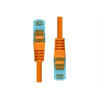 Image de ProXtend Cordon de raccordement RJ 45 (M) pour 15 m 6 mm UTP CAT 6a IEEE 802.3at sans halogène, moulé, crochet, bloqué orange